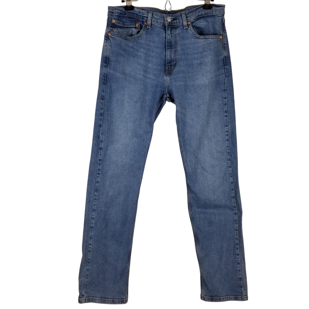 Levis 505 Regular Fit‎ Jeans Mens 34x34 Medium Wash Blue WaterLess Denim